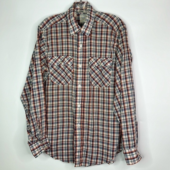 Vintage Levi's Plaid Long Sleeve Button Up 1980 Olympics Shirt Size Medium - Picture 1 of 8
